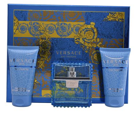 versace eau fraiche 3 piece set|versace cologne set with backpack.